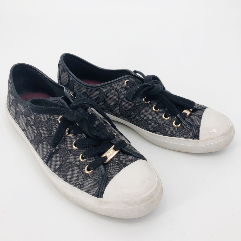Coach Empire Signature Sneakers Black Smoke Sz 9